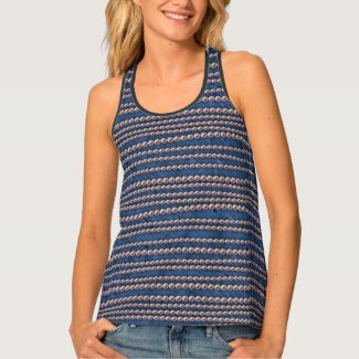 Basic Blue and Pearls Tank Top