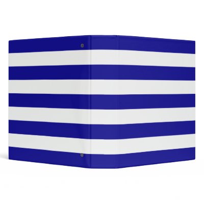 Basic Blue and White Stripes Vinyl Binder by AbbyCastro
