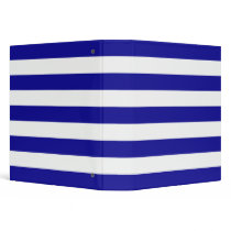 Basic Blue and White Stripes Vinyl Binder