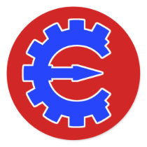 Basic Blue Logo Round Sticker