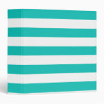 Basic Bluegreen Stripes Pattern 3 Ring Binder