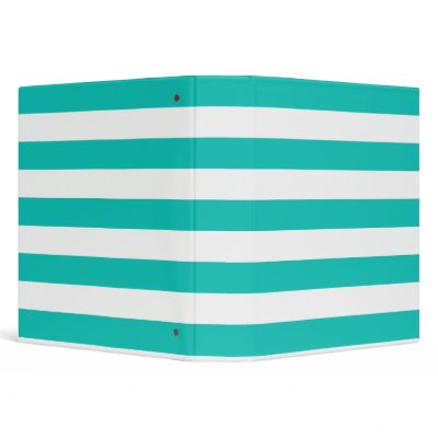 Basic Bluegreen Stripes Pattern 3 Ring Binder by AbbyCastro