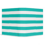 Basic Bluegreen Stripes Pattern 3 Ring Binder