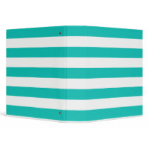 Basic Bluegreen Stripes Pattern 3 Ring Binder