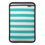 Basic Bluegreen Stripes Pattern Macbook Sleeve