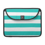 Basic Bluegreen Stripes Pattern Macbook Pro Sleeves