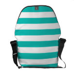 Basic Bluegreen Stripes Pattern Courier Bag