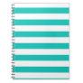 Basic Bluegreen Stripes Pattern Spiral Note Book