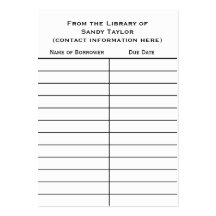 Basic Book Insert Card. Business Card