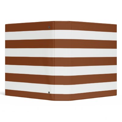 Basic Brown and White Stripes Pattern Vinyl Binder by AbbyCastro