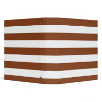 Basic Brown and White Stripes Pattern Vinyl Binder