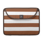 Basic Brown and White Stripes Pattern macbook sleeves