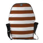 Basic Brown and White Stripes Pattern messenger bags