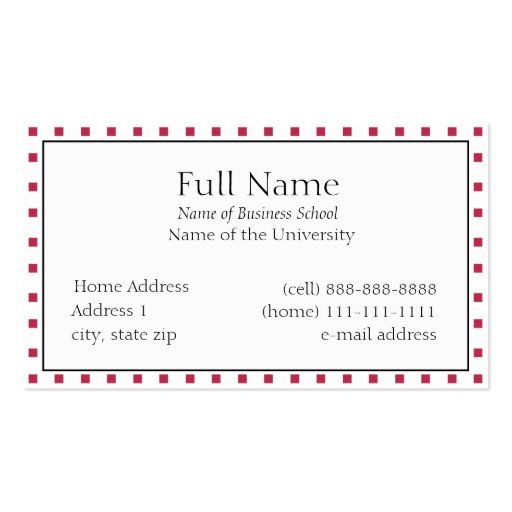 Basic Business Card for Students or Company (front side)