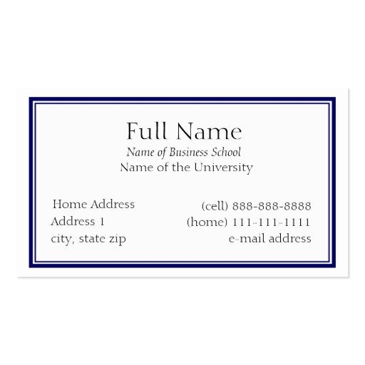 Basic Business Card for Students or Company (front side)