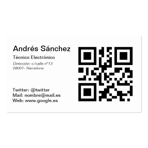 Basic calling card QR Business Card Template (front side)