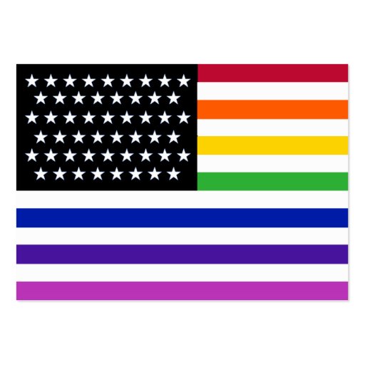 Basic Gay US Flag Business Card Templates (back side)