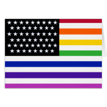 Basic Gay US Flag Crop Greeting Card
