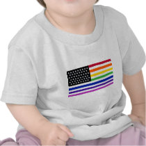 Basic Gay US Flag Crop Tee Shirts