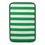 Basic Green and White Stripes Pattern Macbook Sleeves