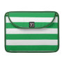Basic Green and White Stripes Pattern Sleeves For Macbook Pro
