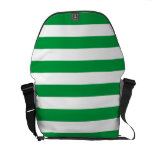 Basic Green and White Stripes Pattern Messenger Bag