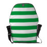 Basic Green and White Stripes Pattern Messenger Bag