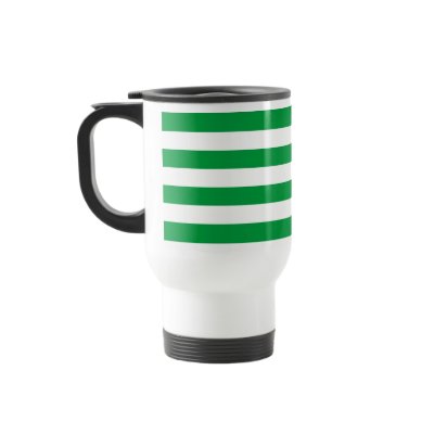 Basic Green and White Stripes Pattern Mug by AbbyCastro