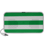 Basic Green and White Stripes Pattern Laptop Speaker