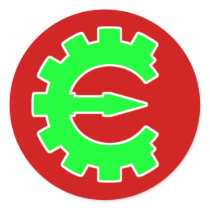 Basic Green Logo Round Sticker