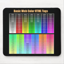 Basic HTML Web Colors Mousepad by jamierushad Basic HTML Web Colors Mousepad