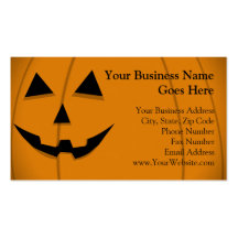 Basic Jack-O-Lantern Shape Design Business Cards