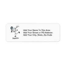 Basic Male Stick Figure Badminton Custom Return Address Labels