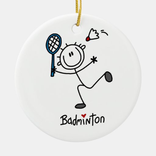 Basic Male Stick Figure Badminton Christmas Tree Ornaments Zazzle