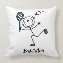 Basic Male Stick Figure Badminton Throw Pillows