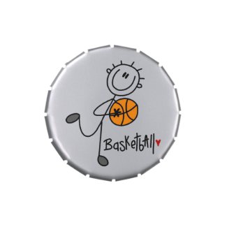 Basic Male Stick Figure Basketball Candy Tins