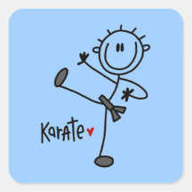 Basic Male Stick Figure Karate T-shirts and Gifts Sticker