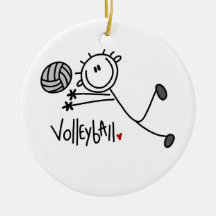 Basic Male Stick Figure Volleyball Christmas Tree Ornament