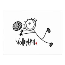 Basic Male Stick Figure Volleyball Postcard