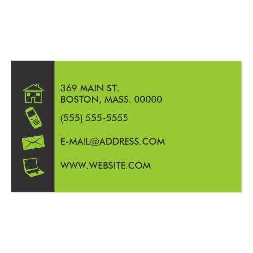 Basic Modern Two Color Monogram Business Card (back side)