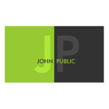 Basic Modern Two Color Monogram Business Card