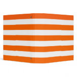 Basic Orange and White Stripes Pattern Binder