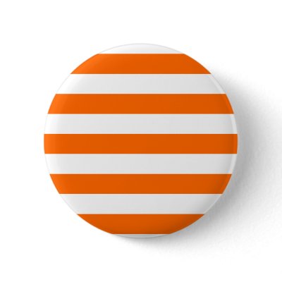 Basic Orange and White Stripes Pattern Button by AbbyCastro