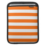 Basic Orange and White Stripes Pattern Ipad Sleeve