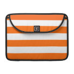 Basic Orange and White Stripes Pattern Sleeve For Macbook Pro