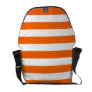 Basic Orange and White Stripes Pattern Messenger Bags