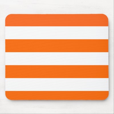 Basic Orange and White Stripes Pattern Mousepads by AbbyCastro