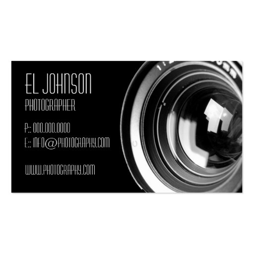 Basic Photography Business Card (Noir) (front side)