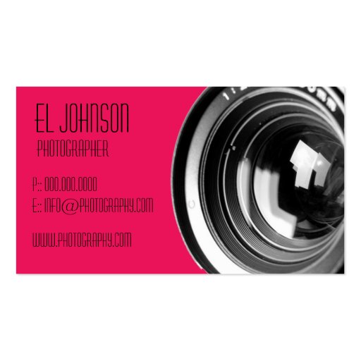 Basic Photography Business Card (Rose Petal) (front side)