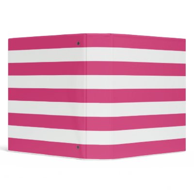 Basic Pink and White Stripes Pattern 3 Ring Binders by AbbyCastro